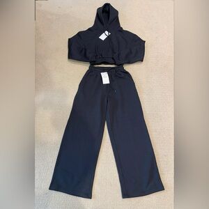 Zara long sleeve, hoodie, straight pants size XS, S, M